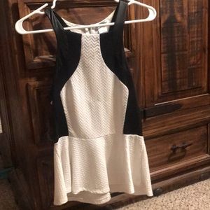 Peplum leather top